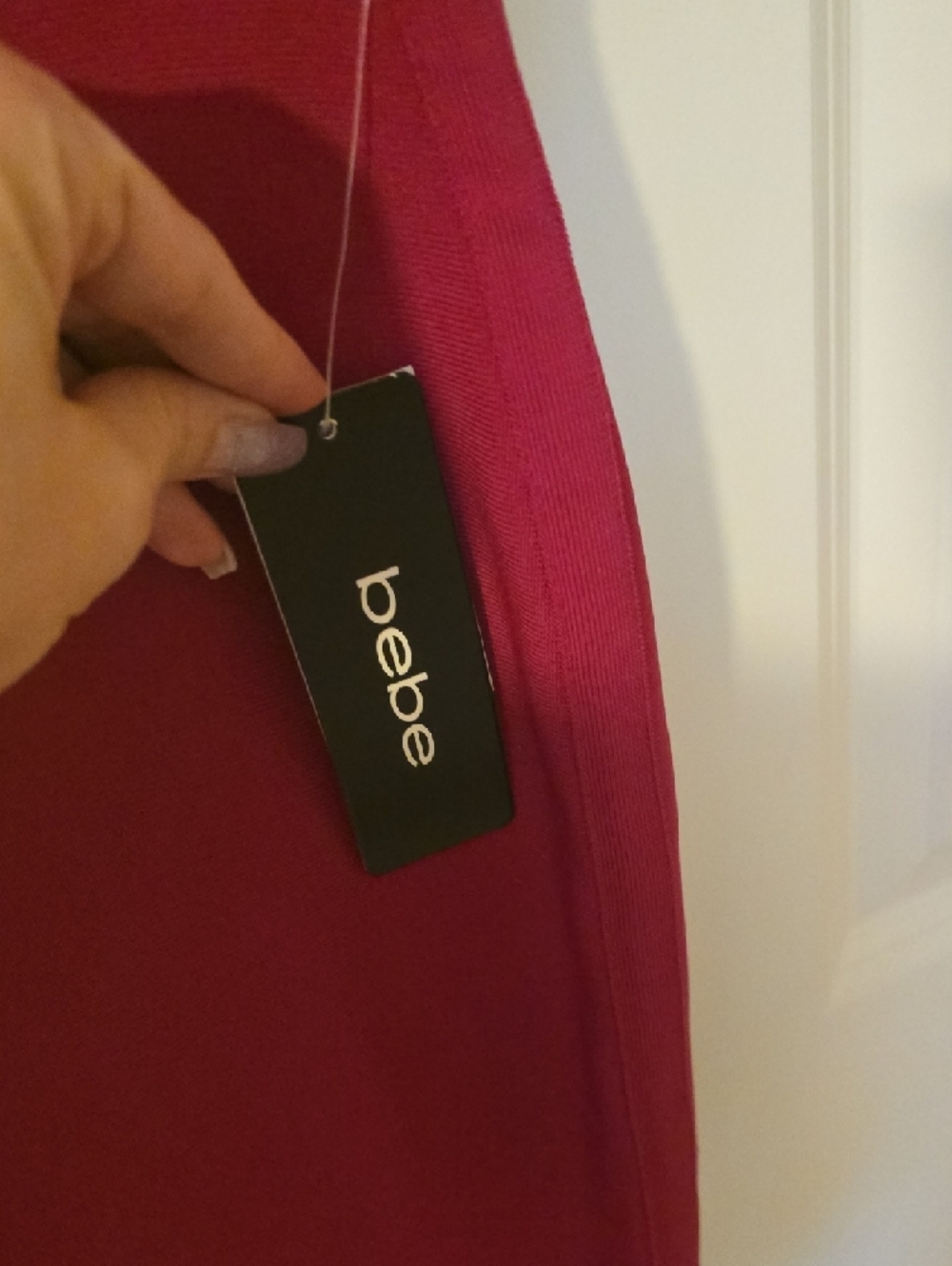 bebe Magenta Ribbed-Panel Backless Bodycon Dress - Picture 2 of 5